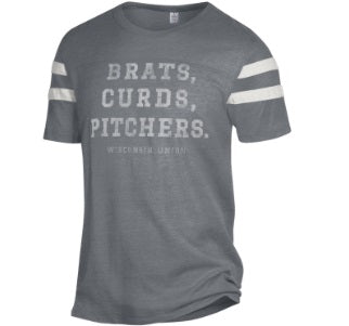 Brats, Curds, Pitchers Men's Football Tee