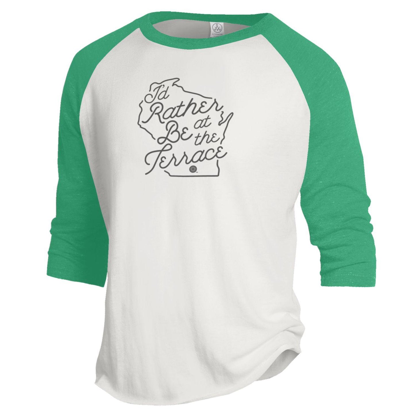 Terrace Baseball Tee - Green & White