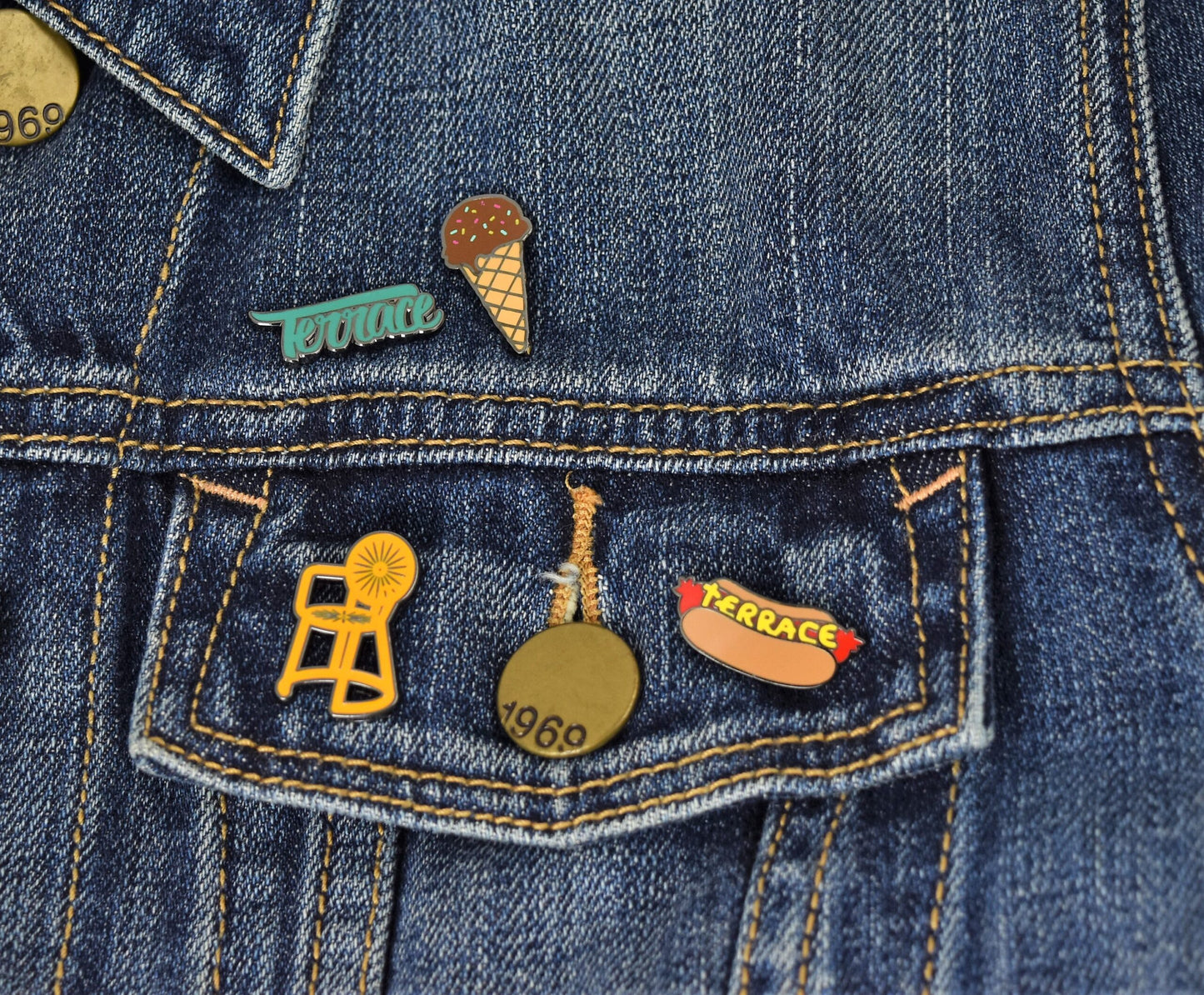 Terrace Lovers Custom Cut Enamel Pins