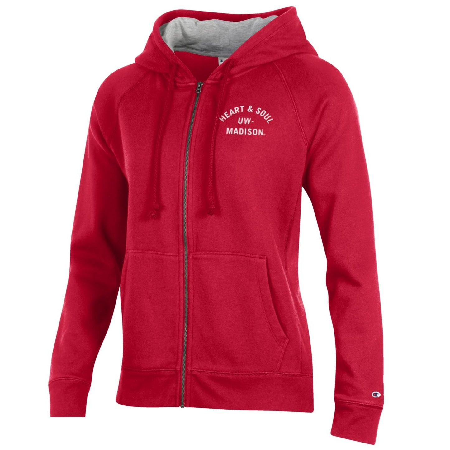 UW-Madison Heart and Soul Women's Fleece Full Zip Hood