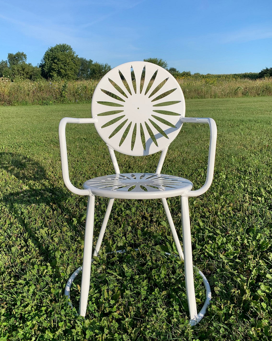 White Terrace Chair with Arms