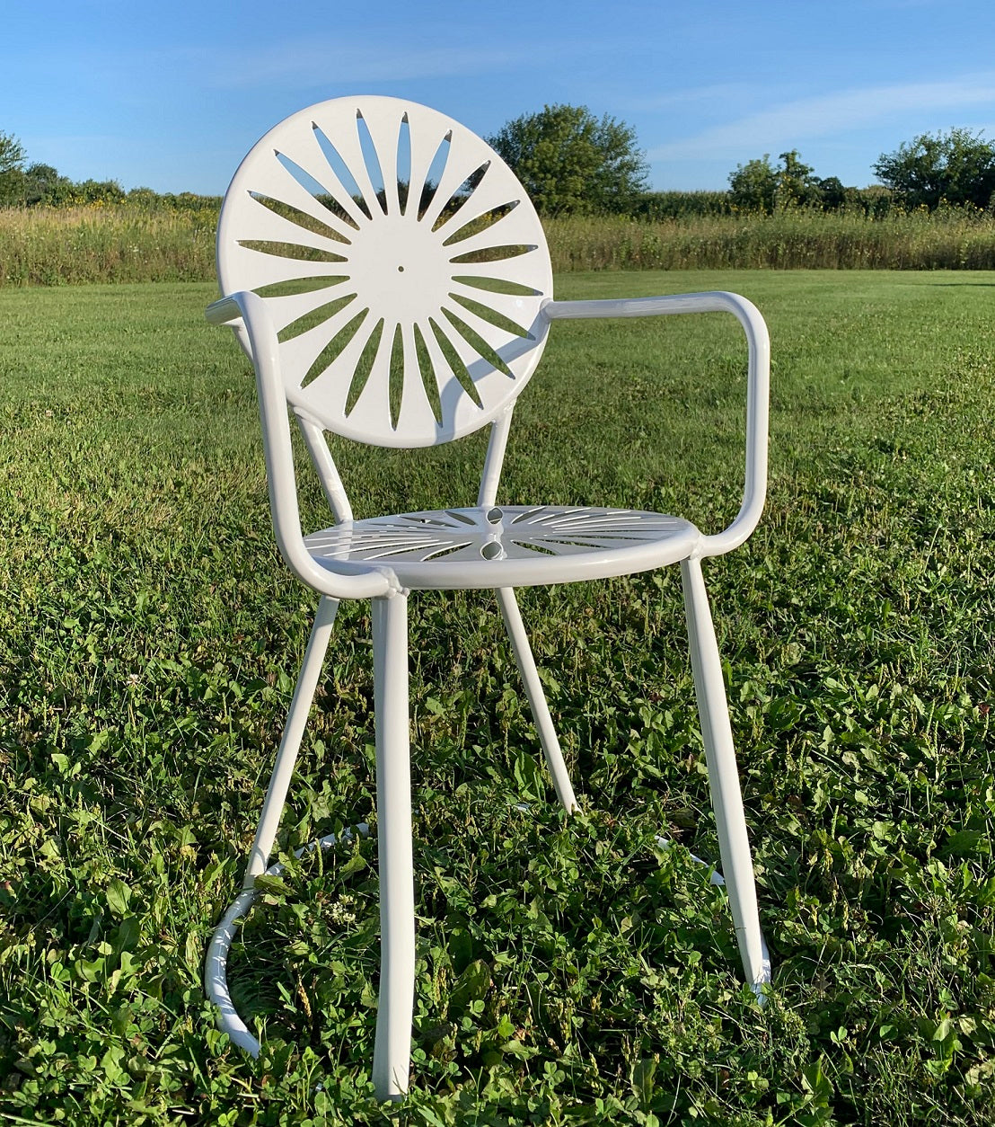 White Terrace Chair with Arms